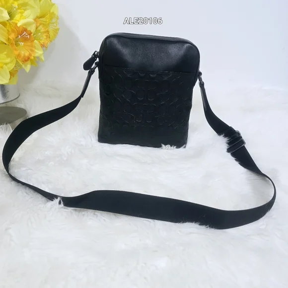 Coach Houston Flight Bag In Signature Black Leather Men - Picture 4 of 15